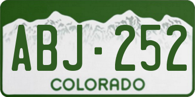 CO license plate ABJ252