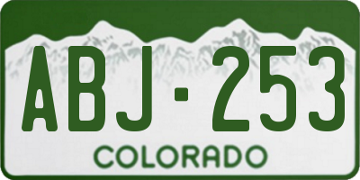CO license plate ABJ253