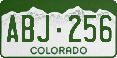 CO license plate ABJ256