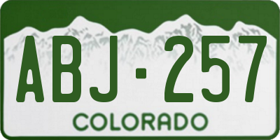 CO license plate ABJ257
