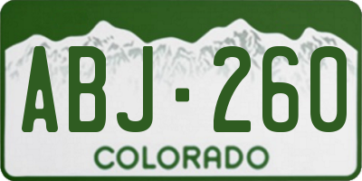 CO license plate ABJ260
