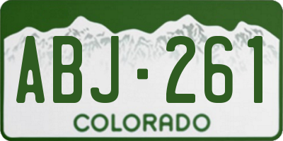 CO license plate ABJ261