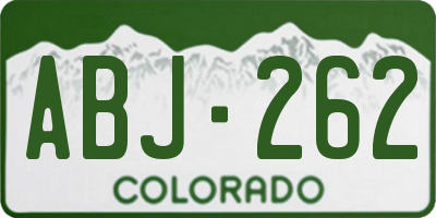 CO license plate ABJ262