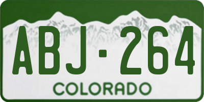 CO license plate ABJ264