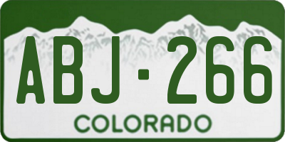 CO license plate ABJ266