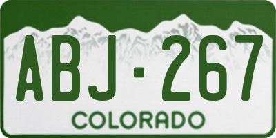 CO license plate ABJ267
