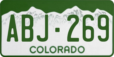 CO license plate ABJ269