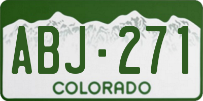 CO license plate ABJ271