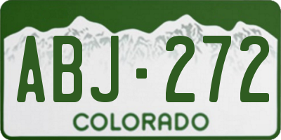 CO license plate ABJ272