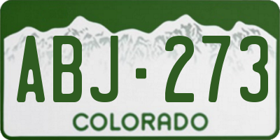 CO license plate ABJ273