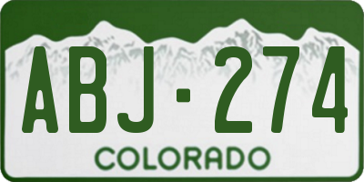 CO license plate ABJ274