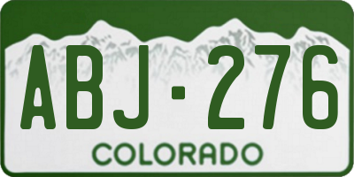 CO license plate ABJ276