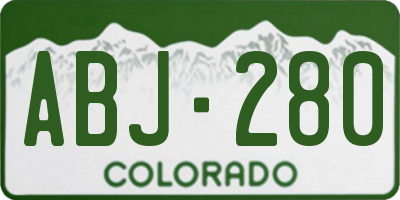 CO license plate ABJ280
