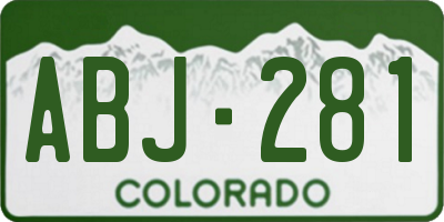 CO license plate ABJ281