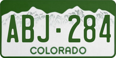 CO license plate ABJ284