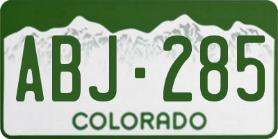 CO license plate ABJ285
