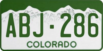 CO license plate ABJ286