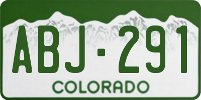 CO license plate ABJ291