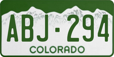 CO license plate ABJ294