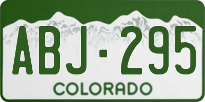 CO license plate ABJ295