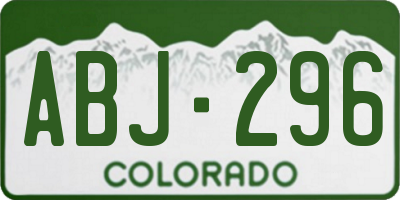 CO license plate ABJ296