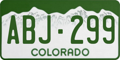 CO license plate ABJ299