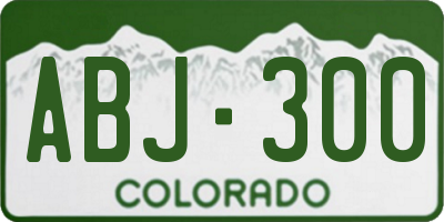 CO license plate ABJ300