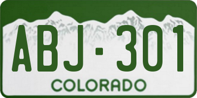 CO license plate ABJ301