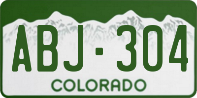 CO license plate ABJ304