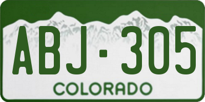CO license plate ABJ305