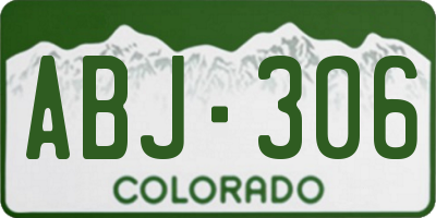 CO license plate ABJ306