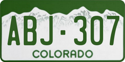 CO license plate ABJ307