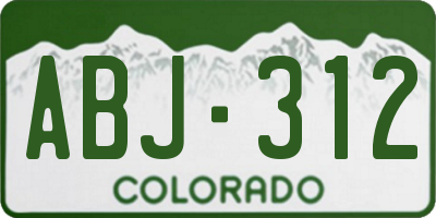 CO license plate ABJ312