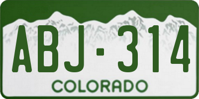 CO license plate ABJ314