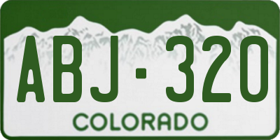 CO license plate ABJ320