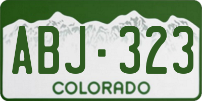 CO license plate ABJ323