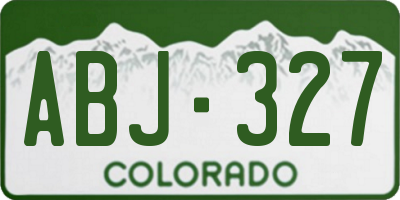CO license plate ABJ327