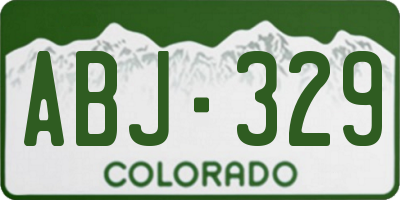 CO license plate ABJ329