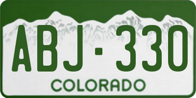 CO license plate ABJ330