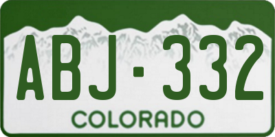 CO license plate ABJ332