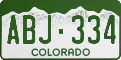 CO license plate ABJ334