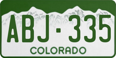 CO license plate ABJ335