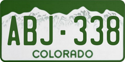 CO license plate ABJ338