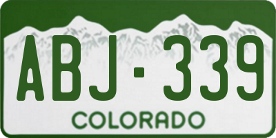 CO license plate ABJ339
