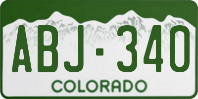 CO license plate ABJ340