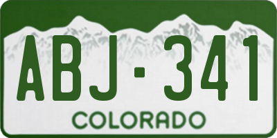 CO license plate ABJ341