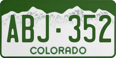 CO license plate ABJ352