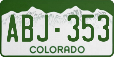 CO license plate ABJ353