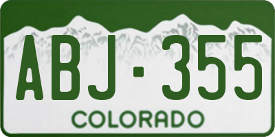 CO license plate ABJ355