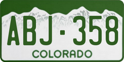 CO license plate ABJ358